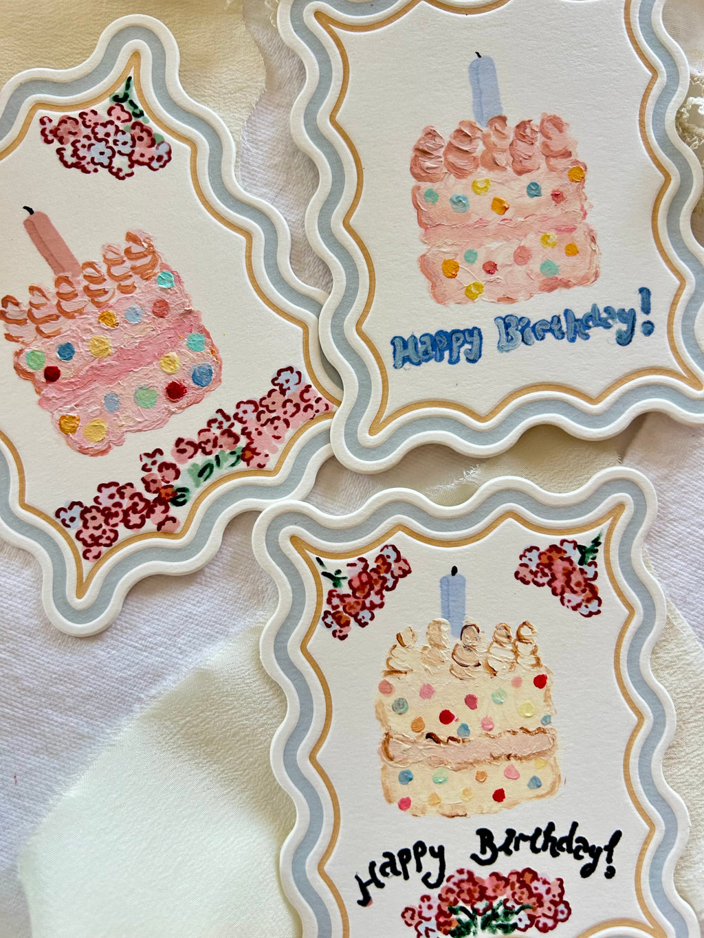 Birthday Collection – 3 Mini Hand-Painted Paintings
