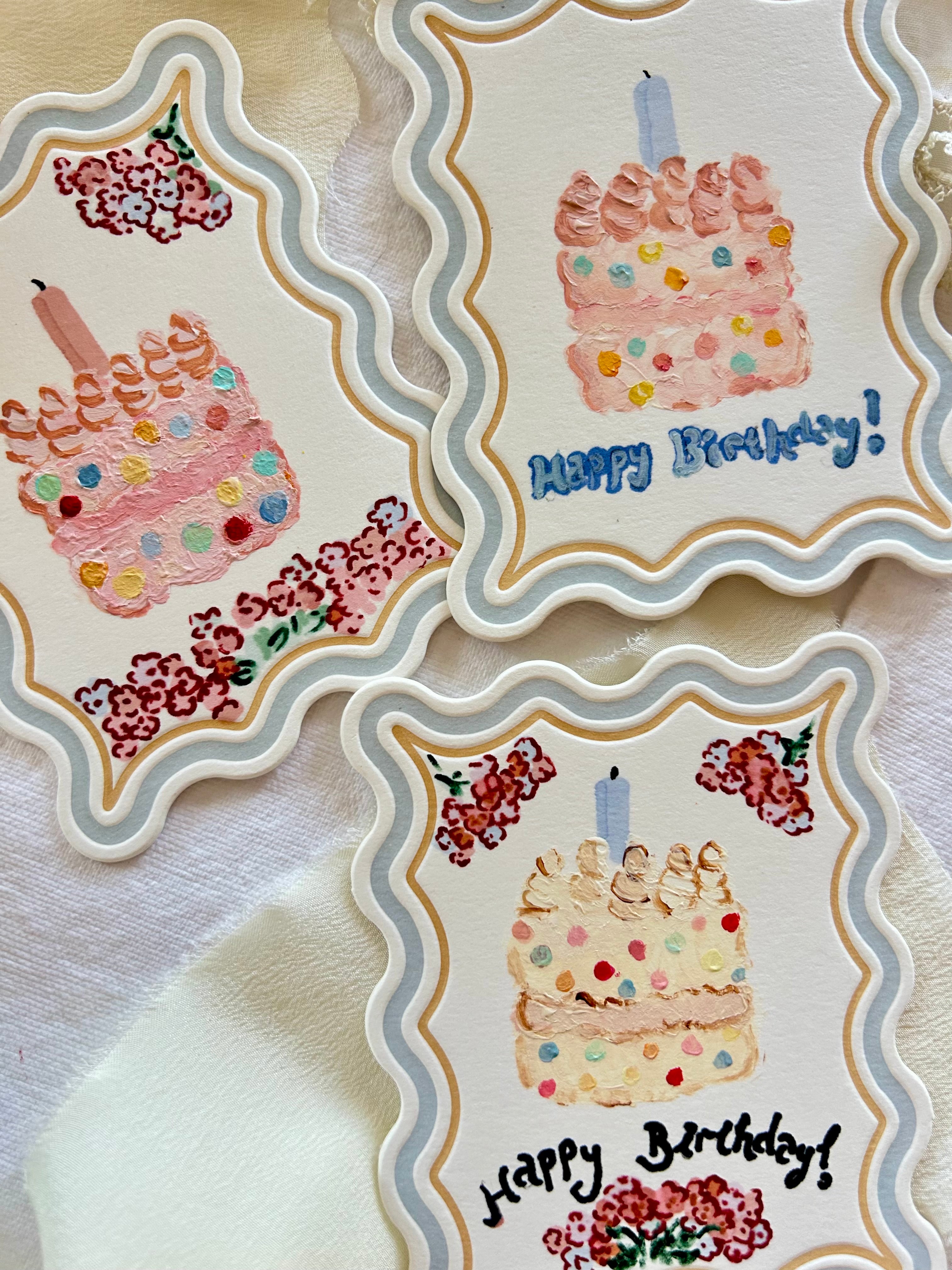 Birthday Collection – 3 Mini Hand-Painted Paintings