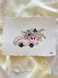 Pink Vintage Car
