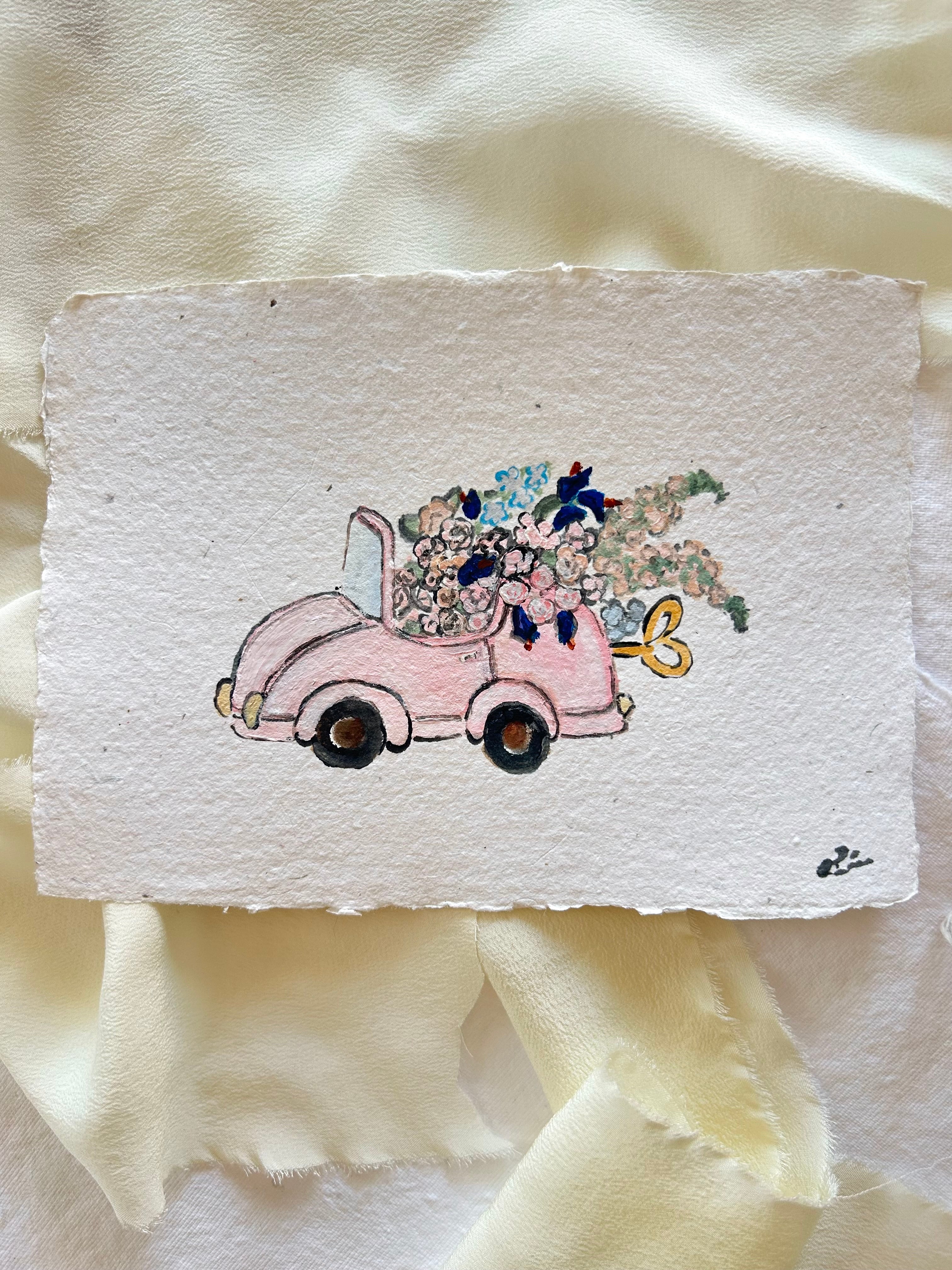 Pink Vintage Car