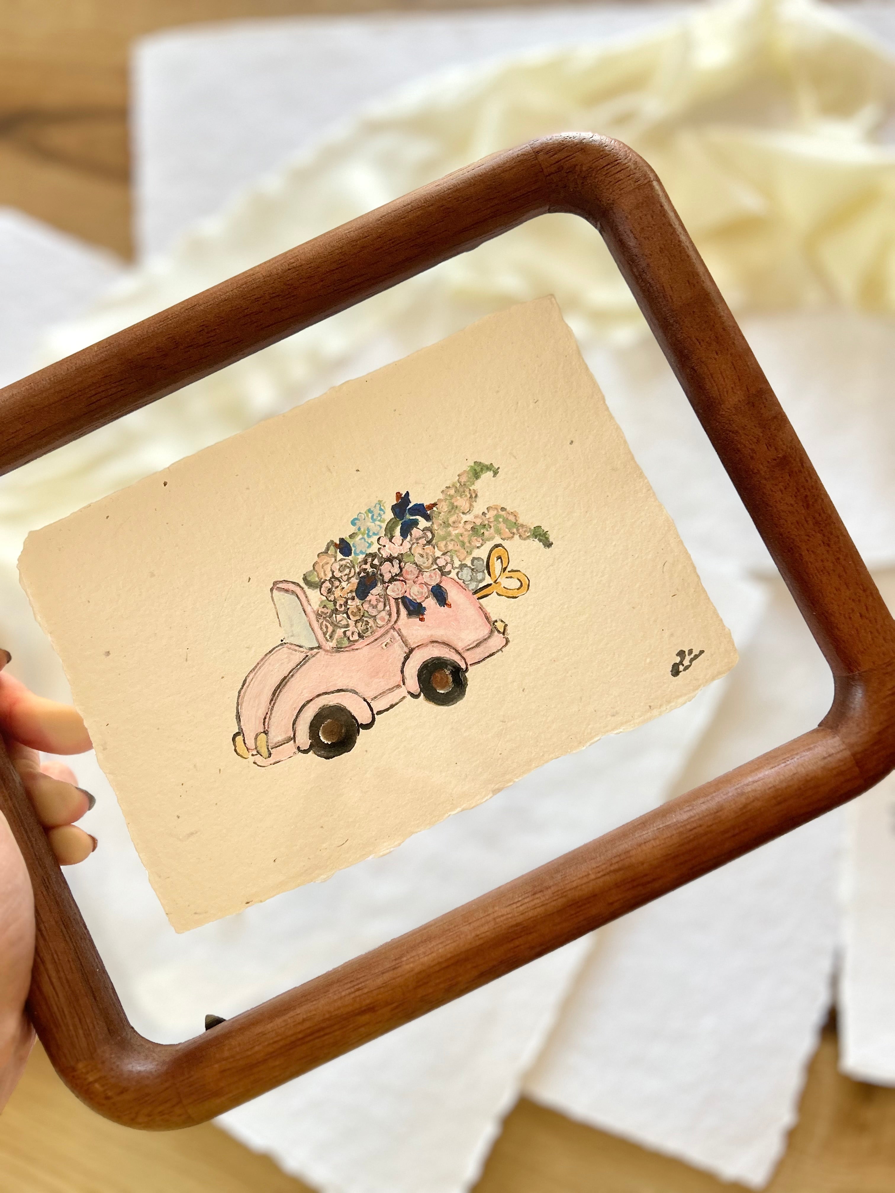 Pink Vintage Car